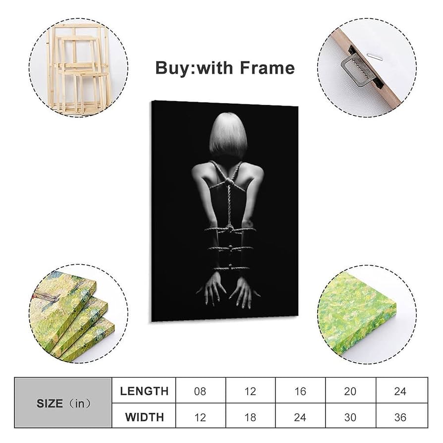 Amazon.co.jp: ボディアートポスターヌードウーマンボンデージ1